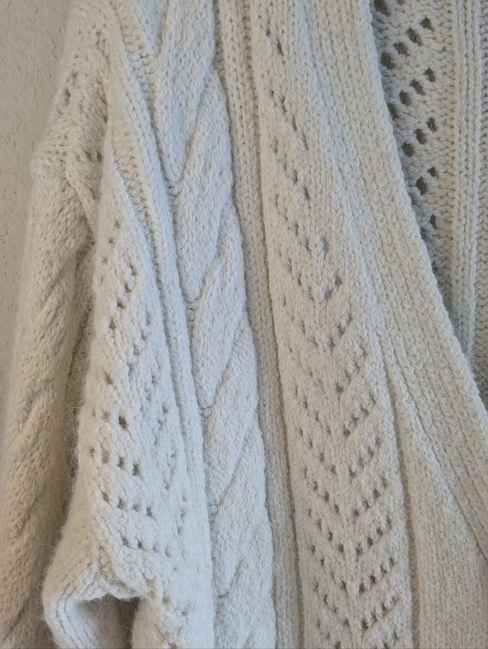 Anthropologie Chunky Cardigan XS/S Cream Long Sleeve Knit Oversized Excellent - Picture 5 of 6
